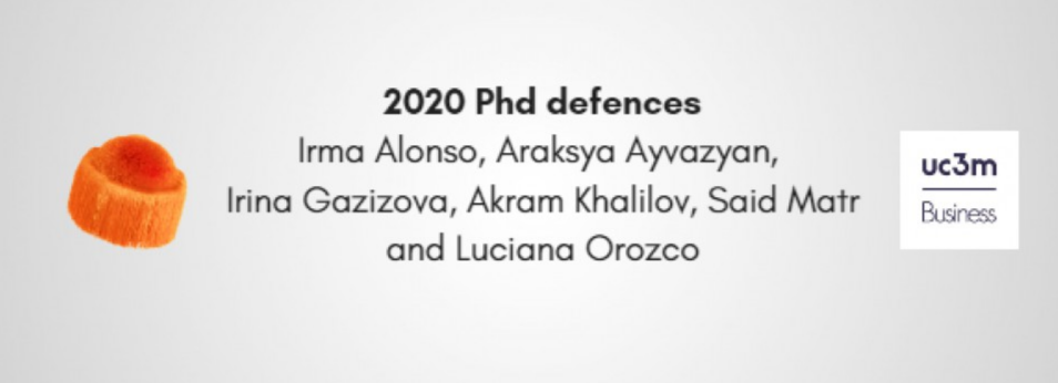 Six upcoming PhD defenses in this year 2020