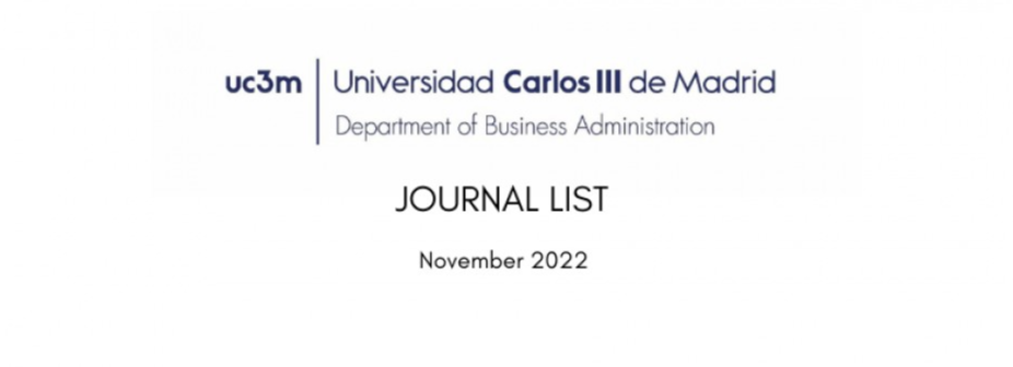 UC3M Business Reclassification Committee releases the updated journal list